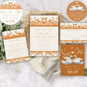 Swans and Swirls Save the Date Mariage Magnet