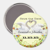 Swans and Swirls Save the Date Mariage Magnet (Recto/Verso)