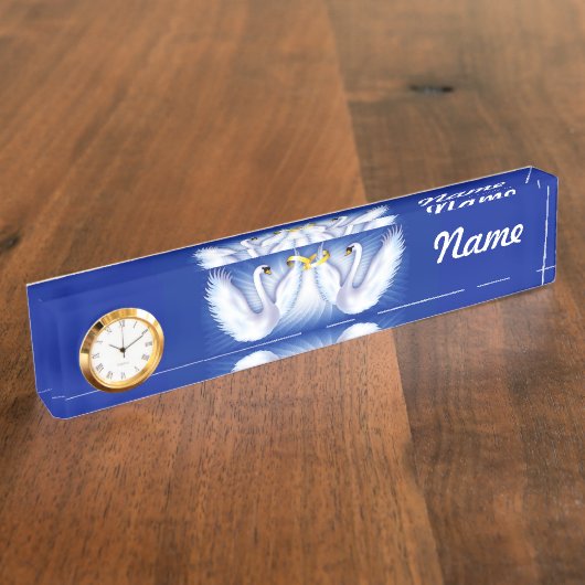 Swan's bruiloft naambordje (Zijkant)