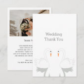 Swans Design Wedding Bedankkaart (Voorkant / Achterkant)