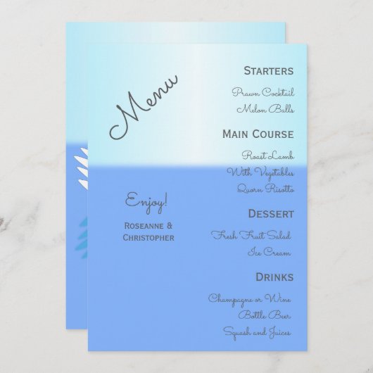Swans Design Wedding Menu (Voorkant / Achterkant)