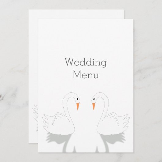 Swans Design Wedding Menu (Voorkant / Achterkant)