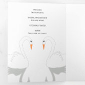 Swans Design Wedding Program Drieluik Programma (Binnenzijde eerst)