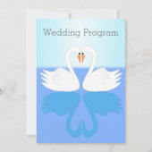 Swans Design Wedding Programme (Devant)