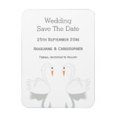 Swans Design Wedding Sla de datum op Magneet (Verticaal)