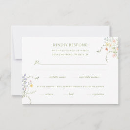 Swans Floral Monogram Crest Wedding RSVP Kaartje