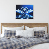 Swans in Love Wrapped Canvas (Insitu (Slaapkamer))