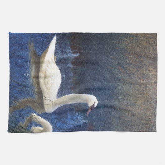 Swans in Reeds, Bruno Liljefors Theedoek (Horizontaal)