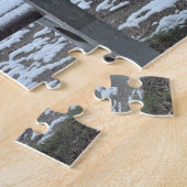 Swans, lac et un banc - puzzle (Côté)