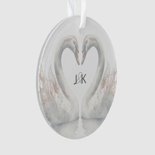Swans romantiques Mariage Couple Monogramme (devant)