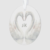 Swans romantiques Mariage Couple Monogramme (devant)