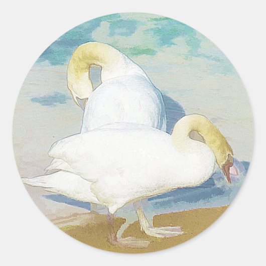 SWANS RONDE STICKER (Voorkant)