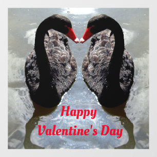 Swans Valentine Day Window Cling Raamsticker