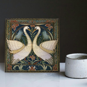 Swans William Morris Wall Decor Art Nouveau Swan Tegeltje