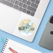 Swansboro NC Nautical Chart Sticker (Laptop met iPhone)