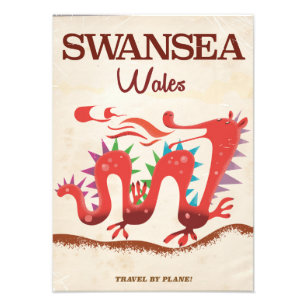 Swansea Wales Draak poster