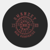 Swanzey Nh New Hampshire Ronde Sticker (Voorkant)