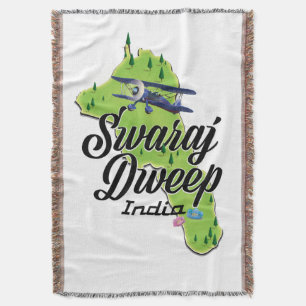 Swaraj Dweep India kaart Deken