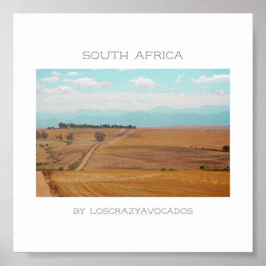 Swartland Fields Mountains Uitzicht South Africa Z Poster (Voorkant)