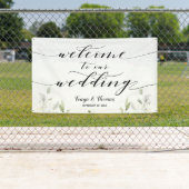 Swash Calligraphy Greenery Welcome to our Wedding Spandoek (Insitu)