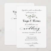 Swash Font Calligraphy Wedding Black White Kaart (Voorkant / Achterkant)