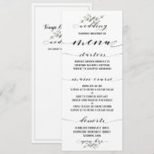 Swash Font Calligraphy Zwart Wit Classic Wedding Menu (Voorkant / Achterkant)