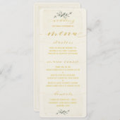 Swash Font Gold Calligraphy Writing Rustic Wedding Menu (Voorkant / Achterkant)