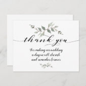 Swash Font Kalligrafie Bruiloft Dank u Kaart (Voorkant / Achterkant)