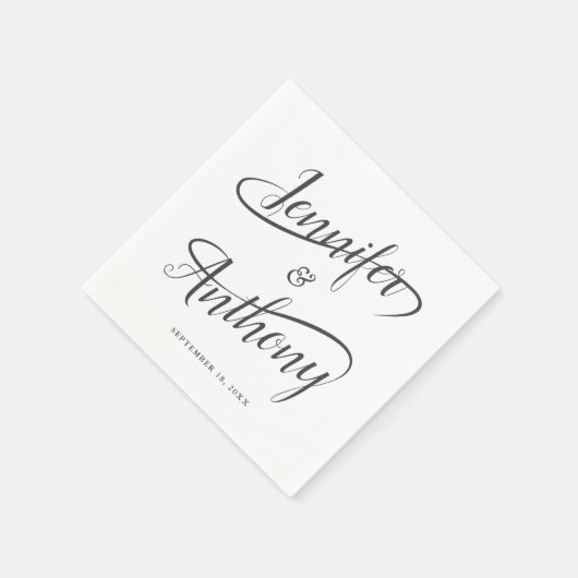 Swash kalligrafie Fancy handgeschreven bruiloft Servet (Hoek)