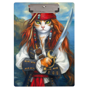 Swashbuckler Pirate Cat Fantasy Character Art Klembord