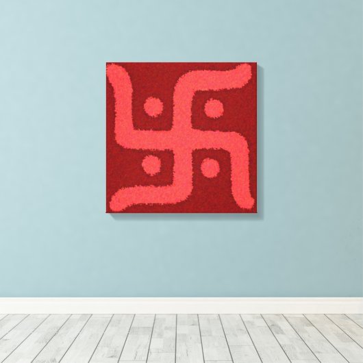 Swastik2 uitgerekt canvas Print (Insitu (Houten vloer))