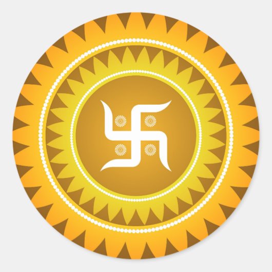 Swastika Ronde Sticker (Voorkant)
