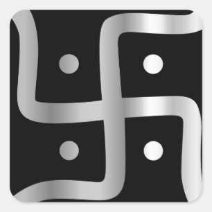 Swastika Symbool van de Jainistische religie Vierkante Sticker