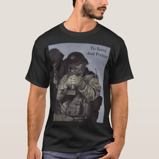 SWAT Police Serve & Protect Homme T-shirt (Devant)