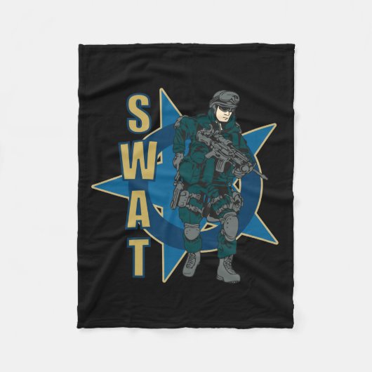 SWAT-politieagent Fleece Deken (Voorkant)