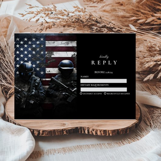 SWAT Team American Flag Graduation RSVP Kaartje