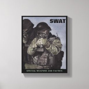 SWAT Team Police Print Originele Waterverf Miranda