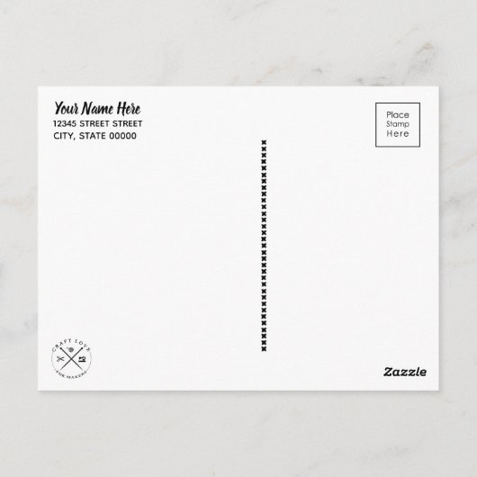 Swatch Me WIP Gehaakte Blauwgroen garenambachten Briefkaart (Achterkant)