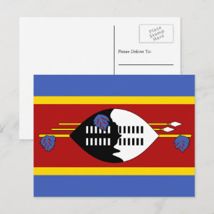 Swazi-vlag, vlag van Swaziland Briefkaart