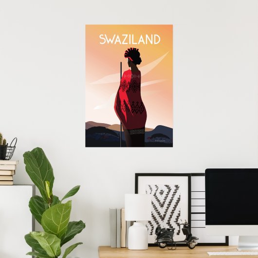 swaziland africa reisposter landschap natuur poster (Thuiskantoor)