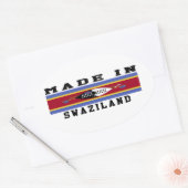 Swaziland gemaakt in Design Ovale Sticker (Envelop)