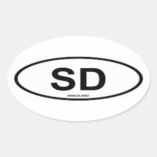 Swaziland "SD" Ovale Sticker