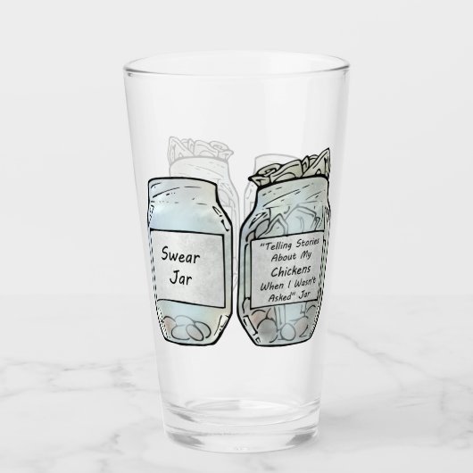 Swear Jar en Chicken Jar Glas (Voorkant)
