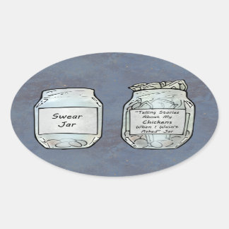 Swear Jar en Chicken Jar Ovale Sticker