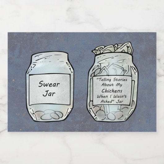 Swear Jar en Chicken Jar Voedselcontainer Etiket (Enkel label)