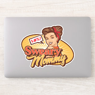 Sweary Mama Originele Logo Die Gesneden Sticker