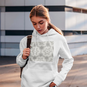 Sweat à capuche à motif géométrique sans couture