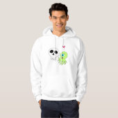 Sweat à capuche Alien aime Skull (Devant entier)