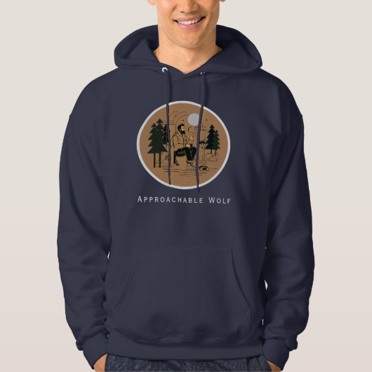 Sweat à capuche ApproachableWolf (Bleu) par JH Tho (Devant)