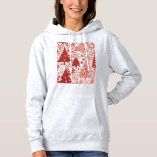 Sweat à capuche arbres de Noël pour femmes 